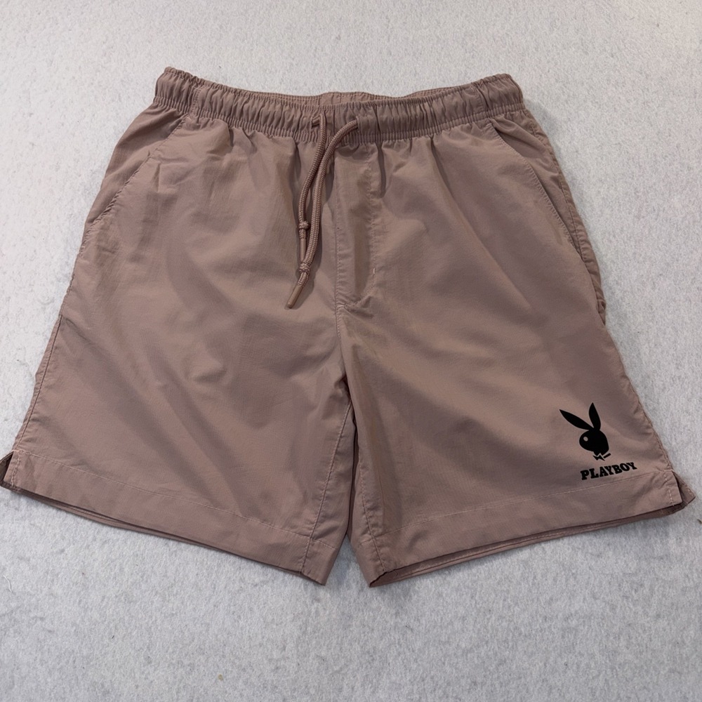 Playboy Shorts Men's Small light Pink Pacsun Swim Trunks Swimsuit Bunny Logo